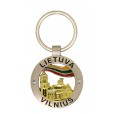 Apvalus metalinis raktų pakabukas su Vilniaus Katedra